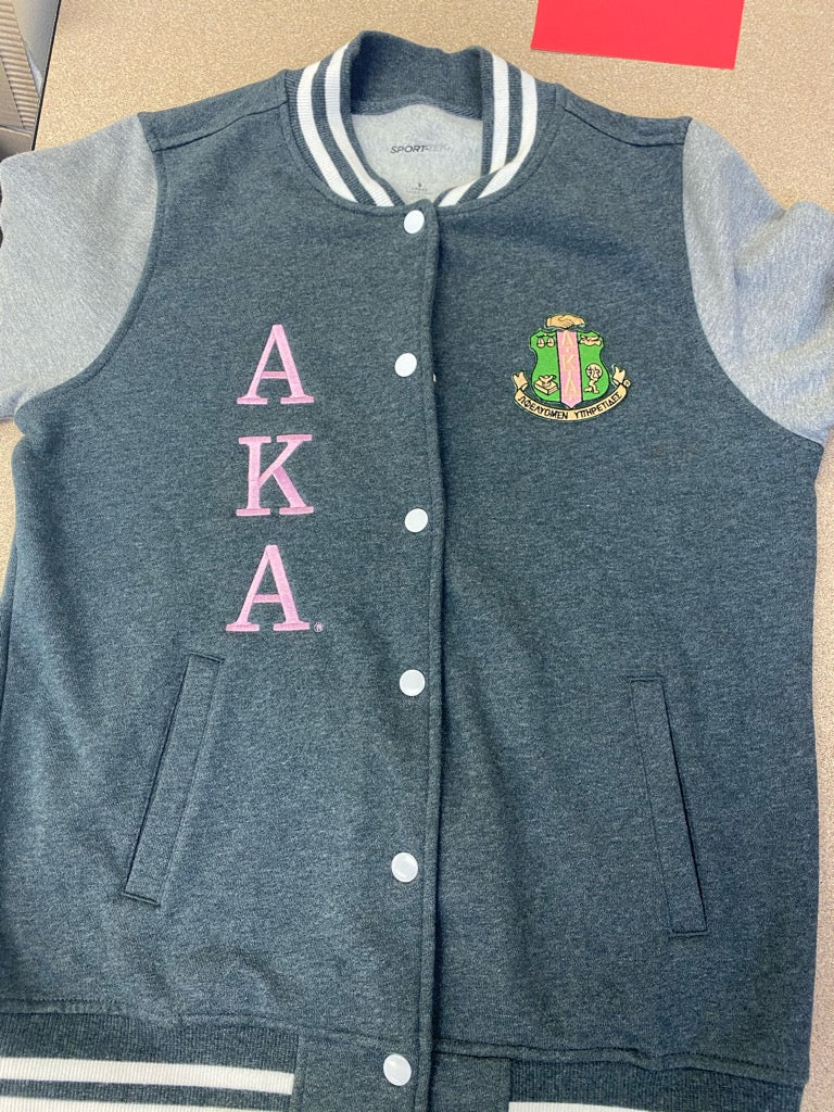 AKA Greek Pink Varsity Jacket